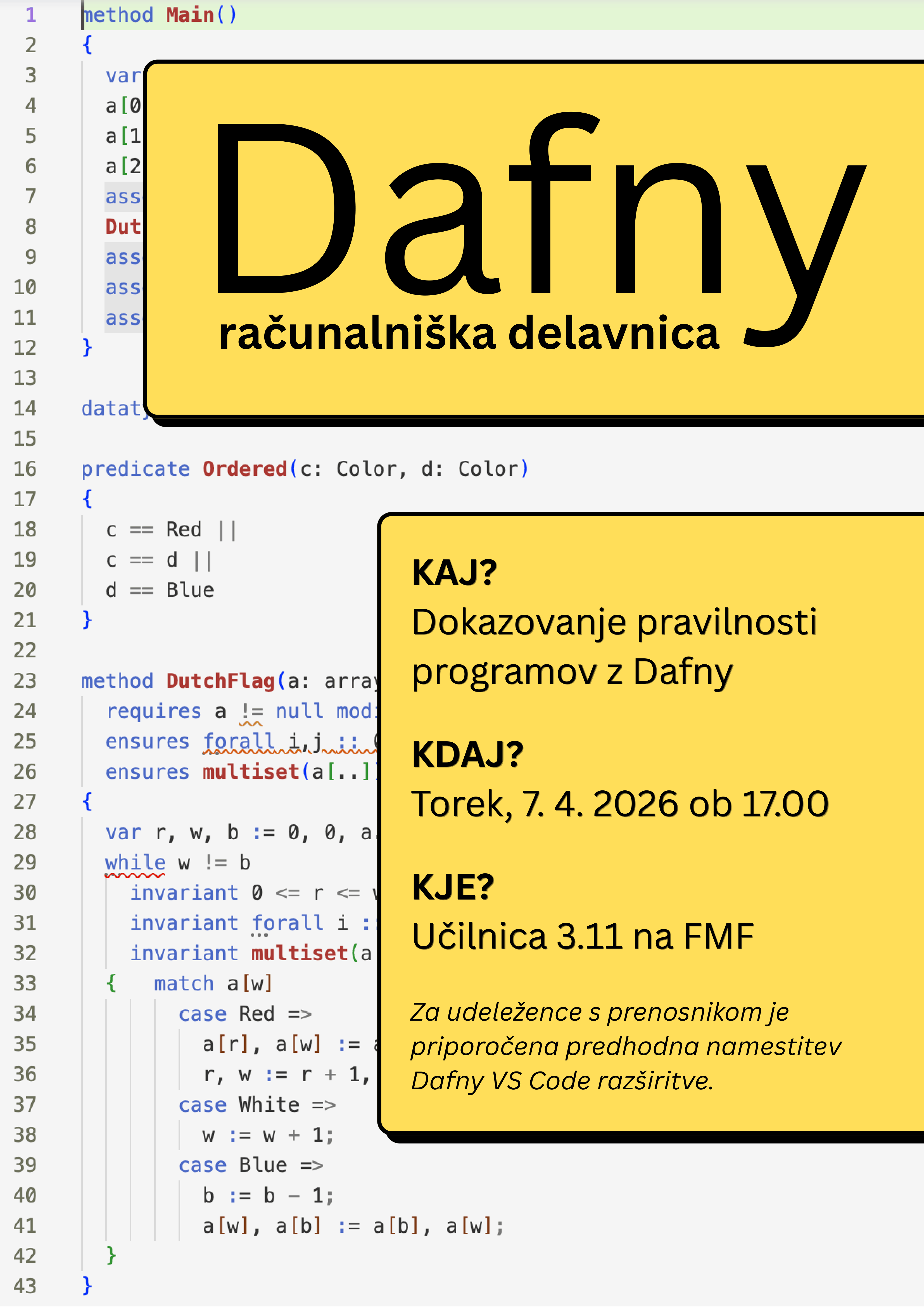 Plakat za Dafny delavnico