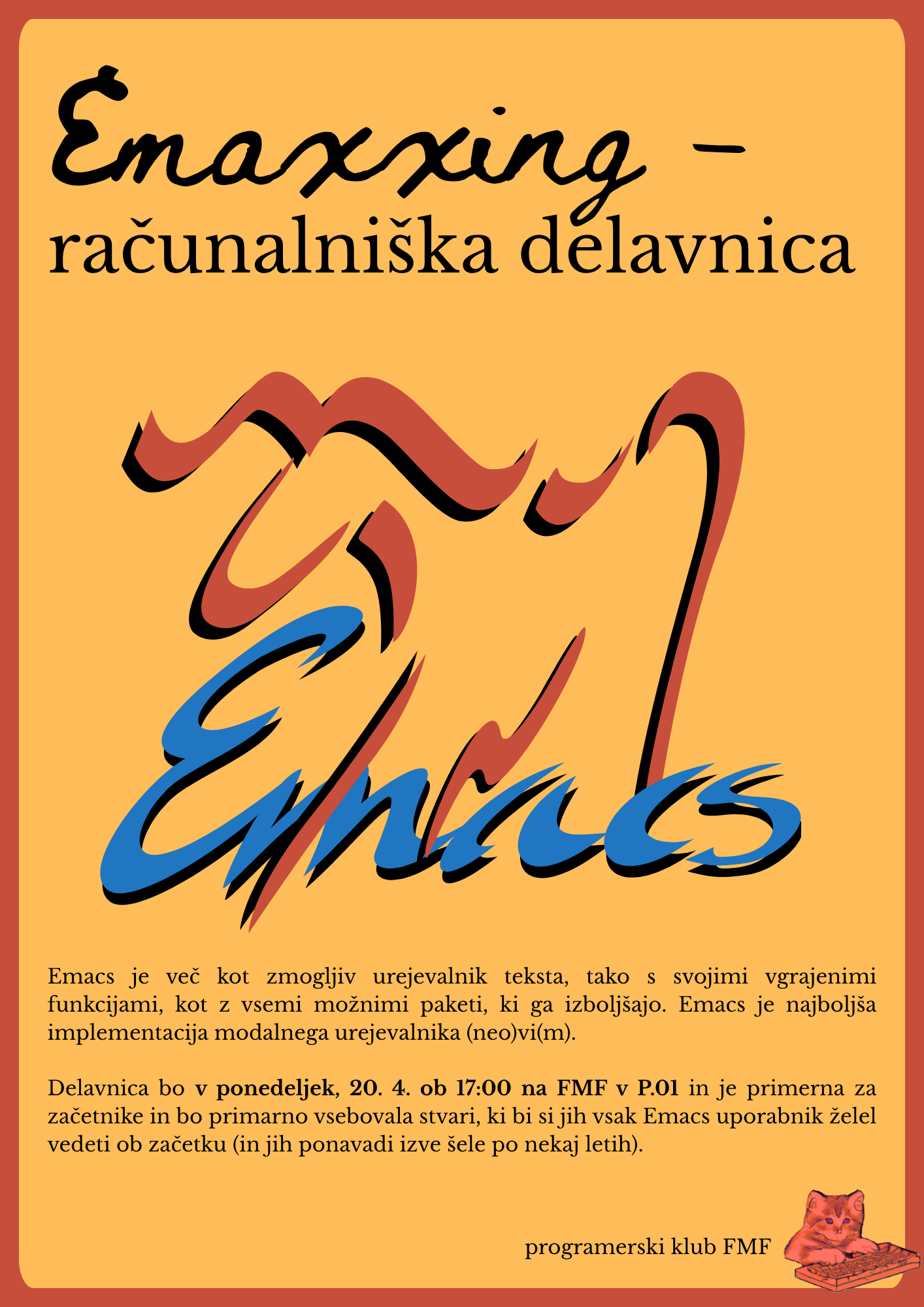 Plakat za Emaxxing delavnico