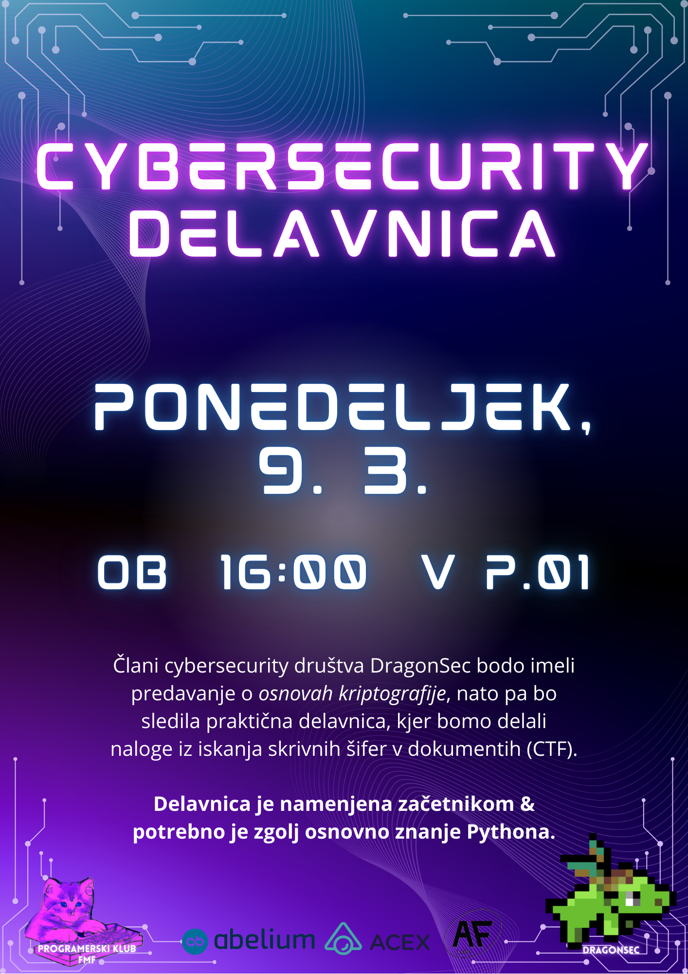 Plakat za kriptografsko delavnico